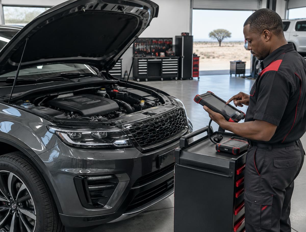 Autologic technician completing a digital diagnostic